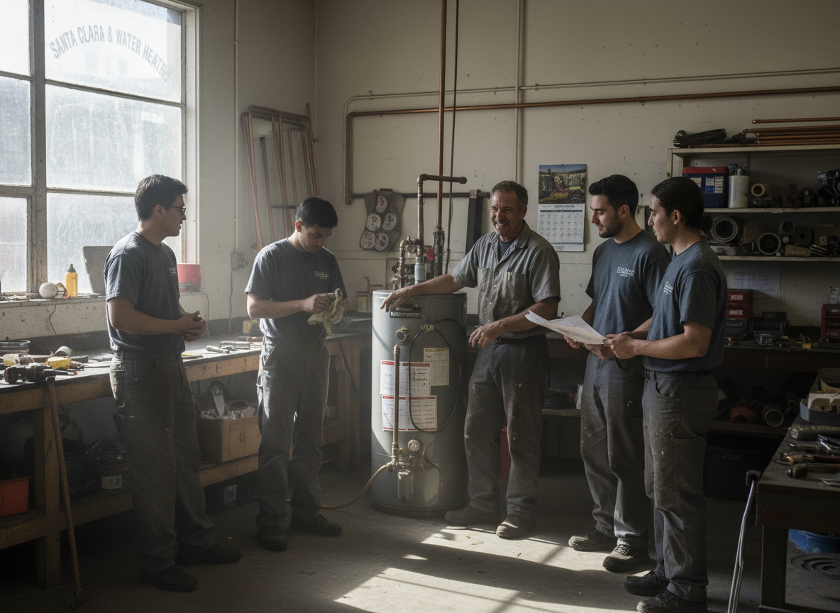 The Santa Clara Water Heater Repair team at work in Santa Clara